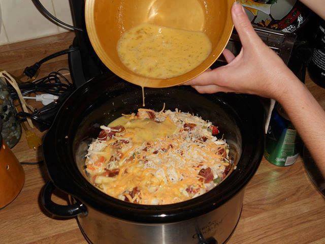 Breakfast casserole in the crock pot! Cooks while you sleep! 1