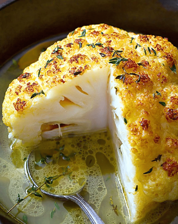 A Very Tasty Slow Cooker Whole Roasted Cauliflower With Butter Sauce 5