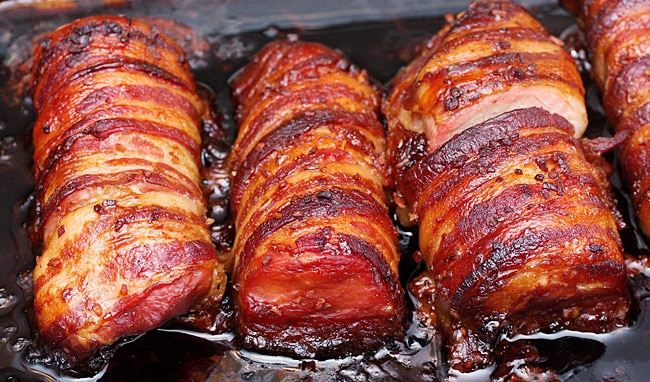 Brown Sugar Bacon Wrapped Pork Tenderloin