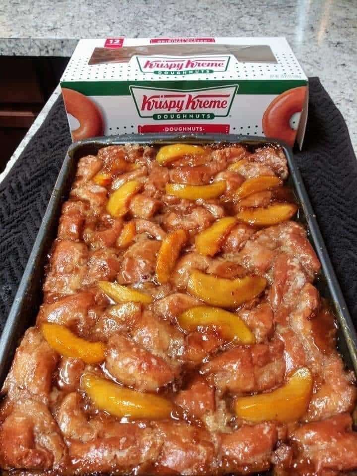 Krispy Kreme Peach Cobbler!! 1