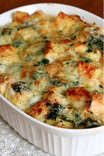 spinach and cheese strata 1