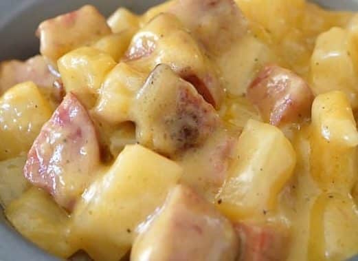 Kielbasa Sausage Cheesy Potato Casserole