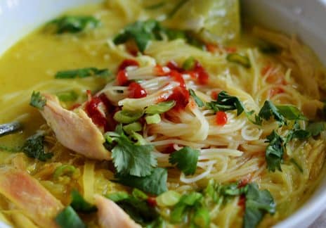 Thai Chicken Soup with Rice Noodles