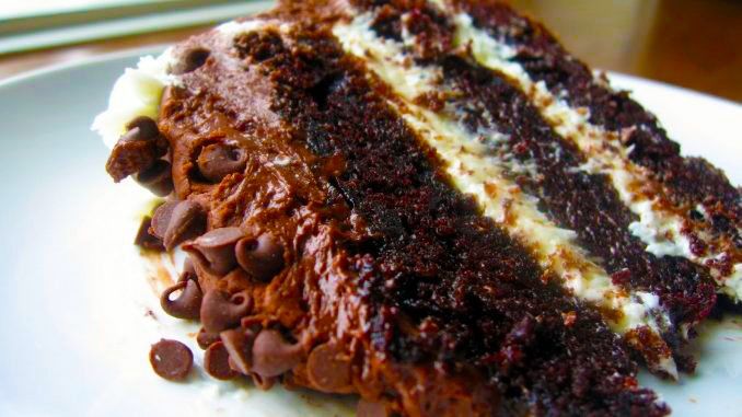 Hersheys Chocolate Cake with Cream Cheese Filling and Chocolate Cream Cheese Buttercream
