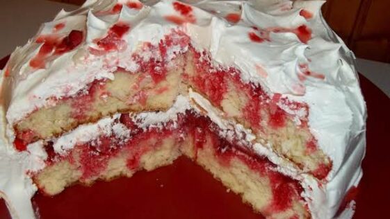 Easy to make Strawberry Poke Cake