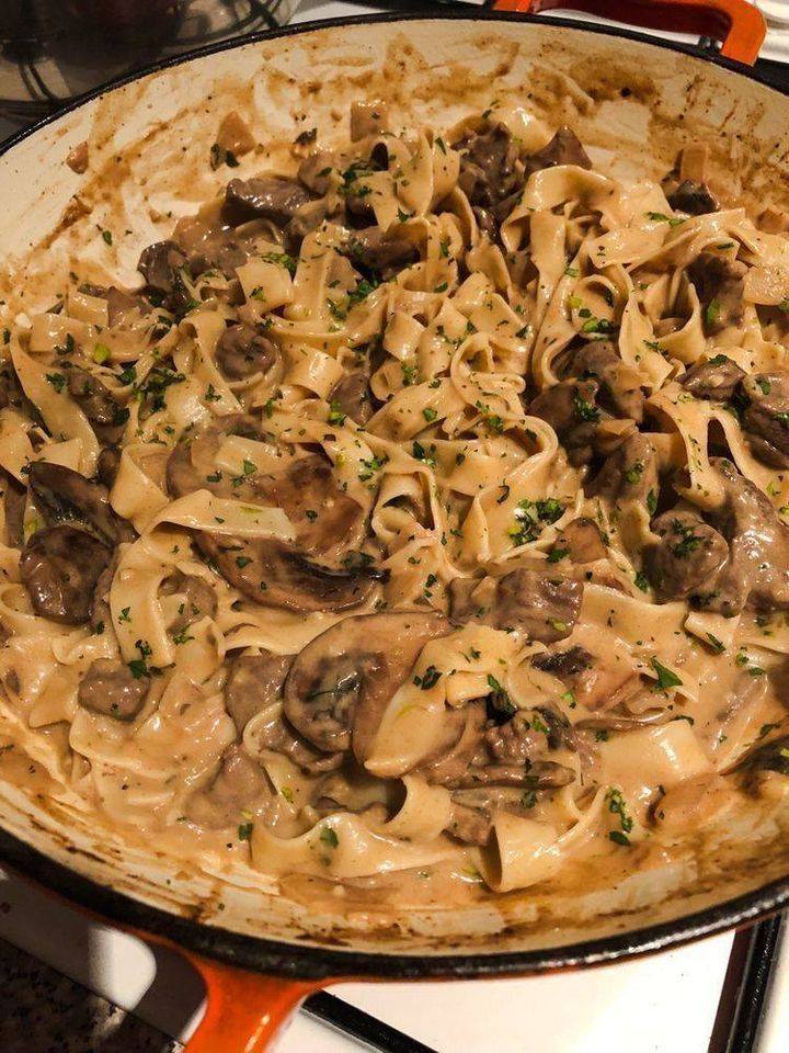 Creamy Beef Tips with Egg Noodles