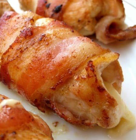 Bacon-Wrapped Smoked Gouda-Stuffed Chicken Breasts