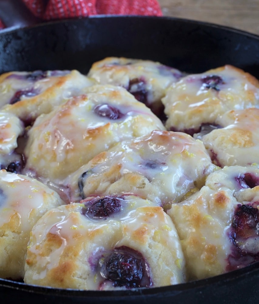 Sweet Blueberry Biscuits With Lemon Glaze