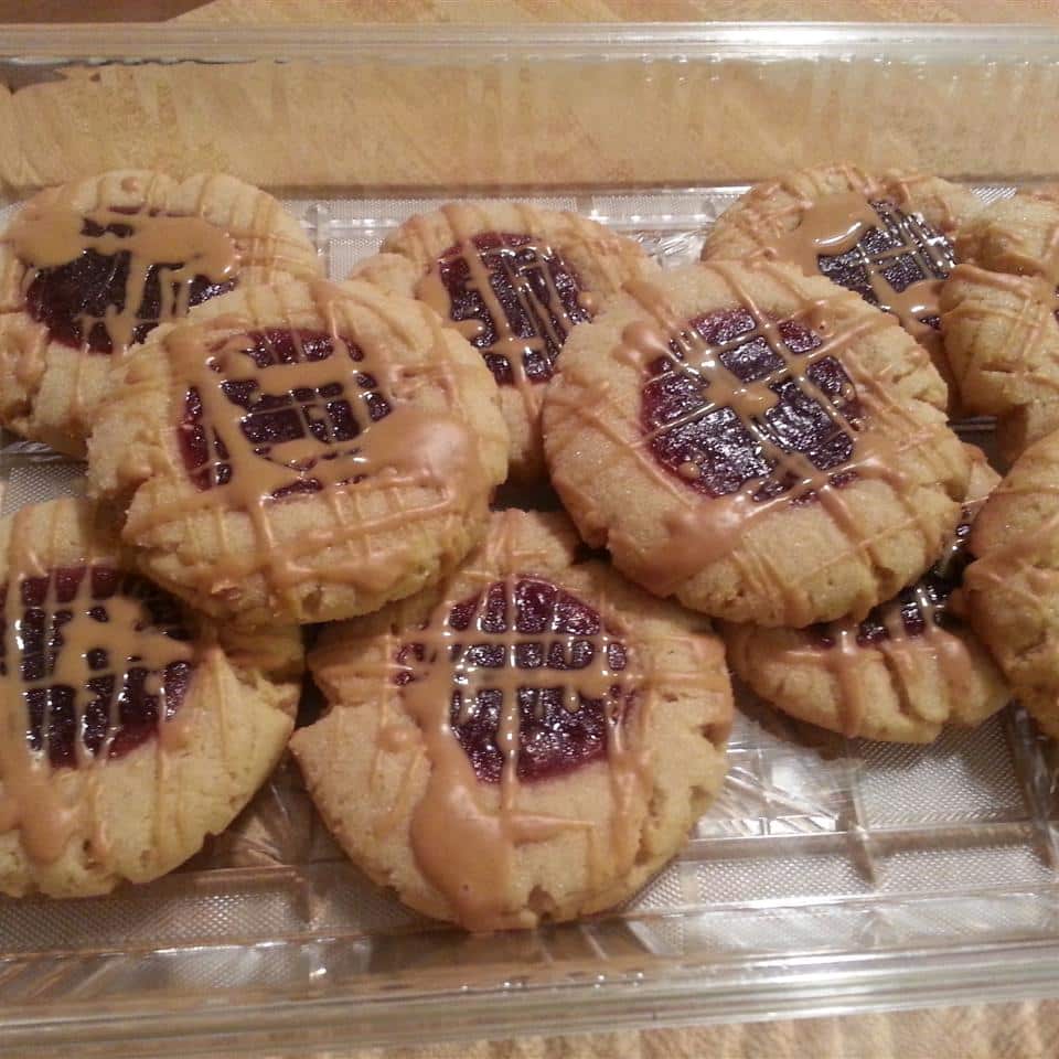 PEANUT BUTTER AND JELLY THUMBPRINT SHORTBREAD COOKIES