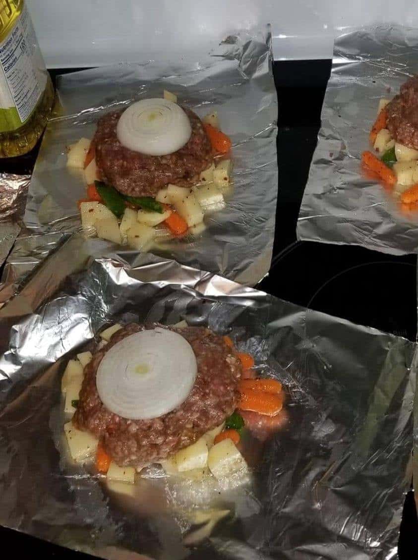 Burger foil packs AKA Hobo Dinner