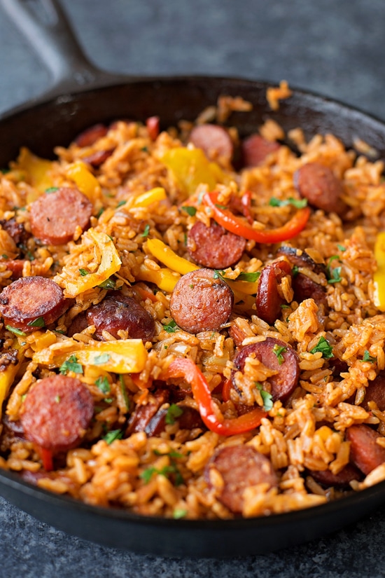 Sausage, Pepper and Rice Skillet Recipe