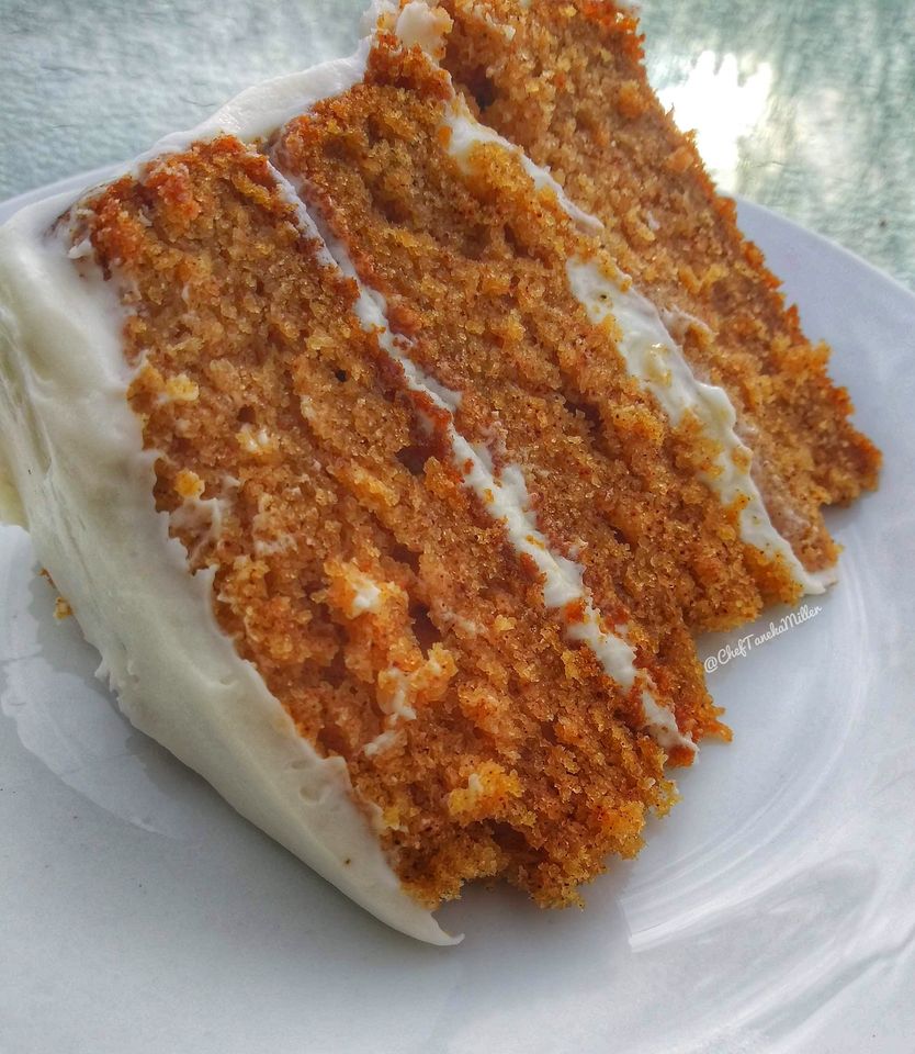 MOIST SWEET POTATO LAYER CAKE WITH BUTTERCREAM FROSTING