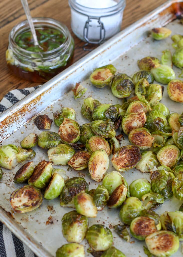 Roasted Brussels Sprouts with Jalapeño Honey