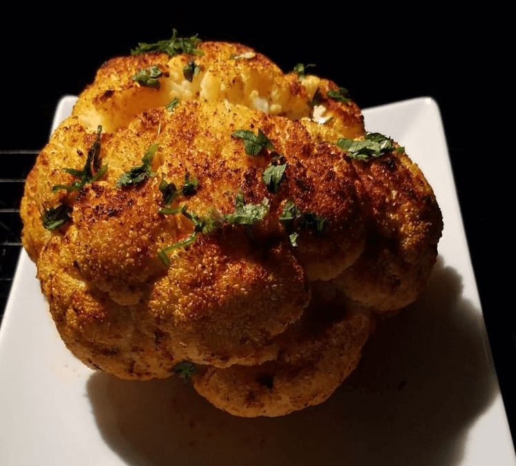 Whole Roasted Cauliflower With Butter Sauce