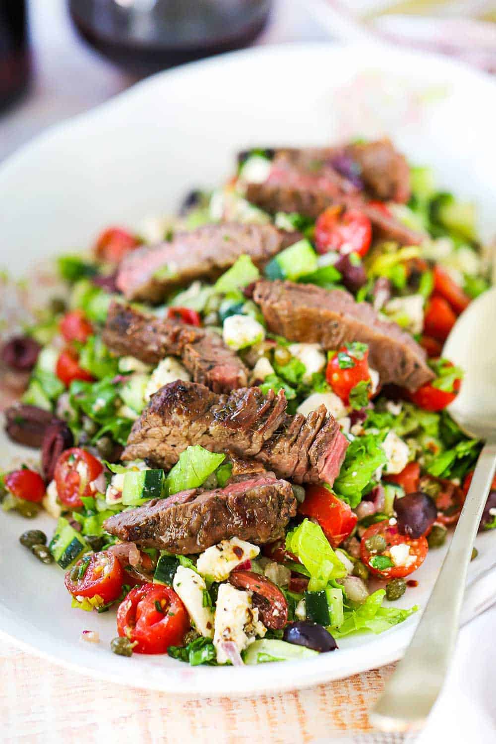 Greek Salad With Grilled Steak