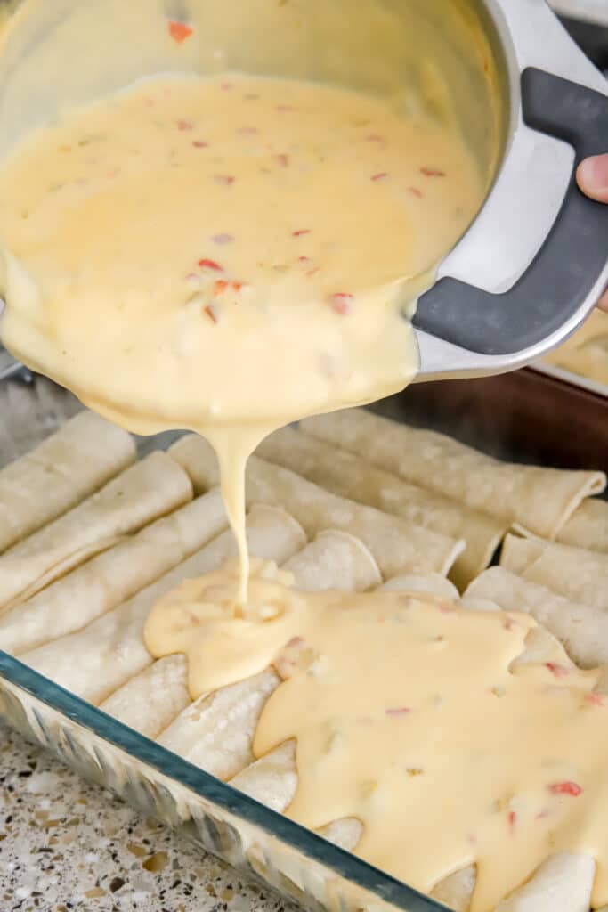 BEEF ENCHILADA RECIPE WITH CHEESE SAUCE