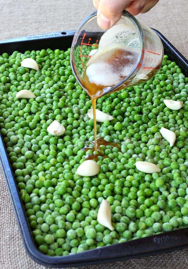 Brown Butter and Garlic Roasted Peas