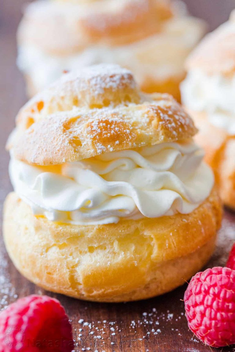 cream puffs with whipped cream
