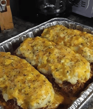 Meatloaf with Mashed Potatoes and Cheese