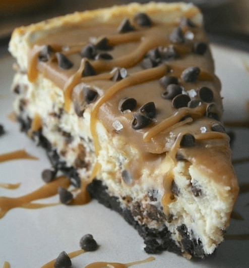 Salted Caramel Chocolate Chip Cheesecake Recipe