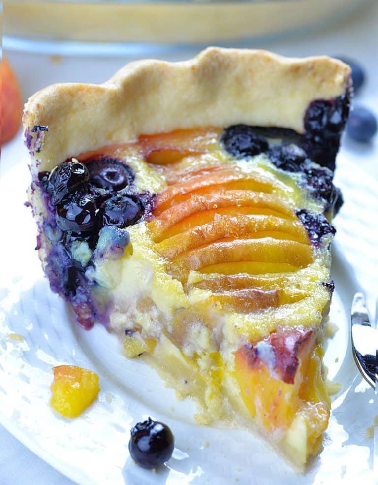 Impossible Peach Blueberry Pie