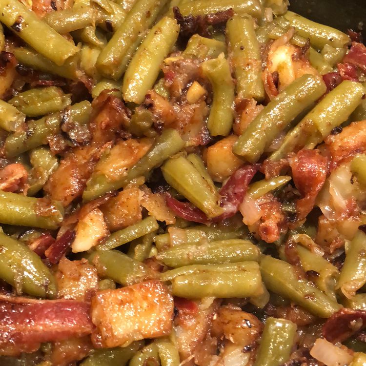 COUNTRY STYLE GREEN BEANS WITH RED POTATOES RECIPE￼