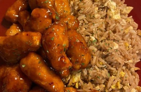 Orange Chicken with Fried Rice - the kind of cook recipe