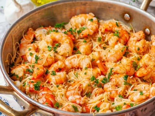 Smoky Garlic Butter Shrimp Scampi￼