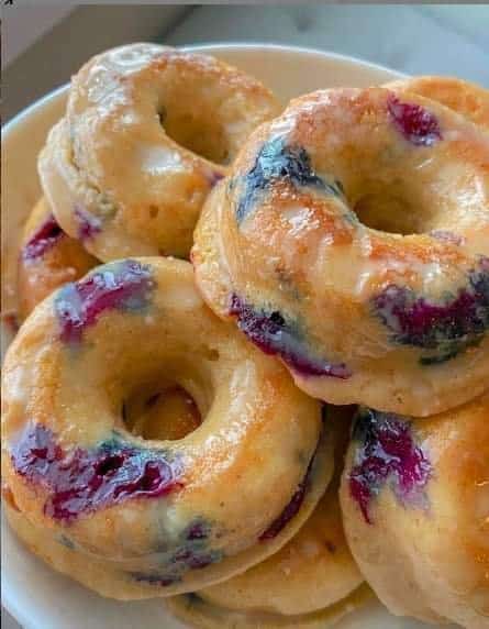 Baked Blueberry Donuts￼￼
