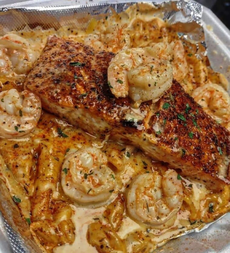 Salmon & Shrimp Alfredo Recipe