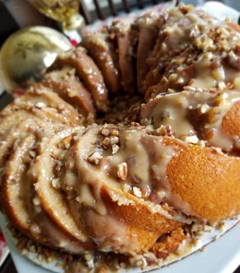 Butter Pecan Pound Cake with Maple Glaze