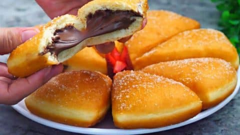 Easy Fried Donut With Chocolate Filling