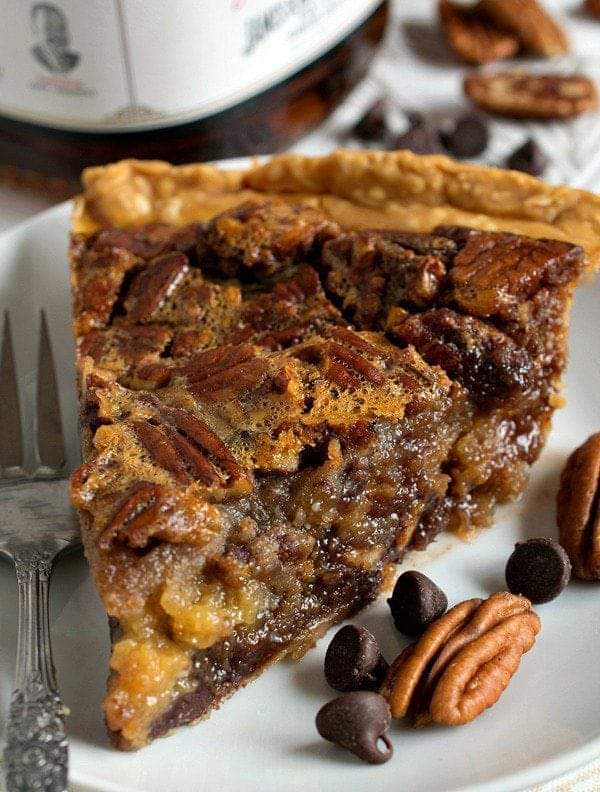 Pretty Pecan Pie With Ribbons Of Velvety Chocolate And A Splash Of Kahlua