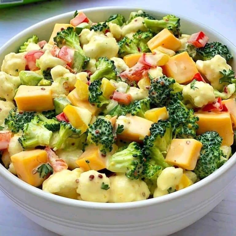 Broccoli and cauliflower salad