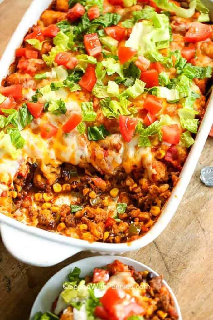 Mexican tater tot casserole ￼
