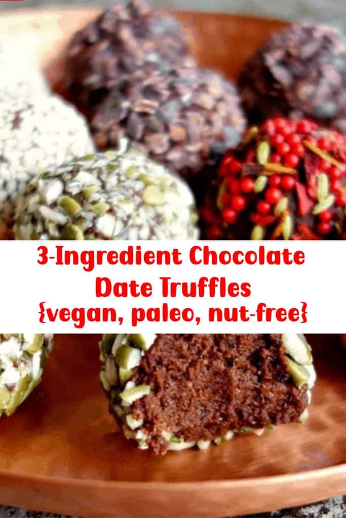3-Ingredient Chocolate Date Truffles {vegan, paleo, nut-free} 3