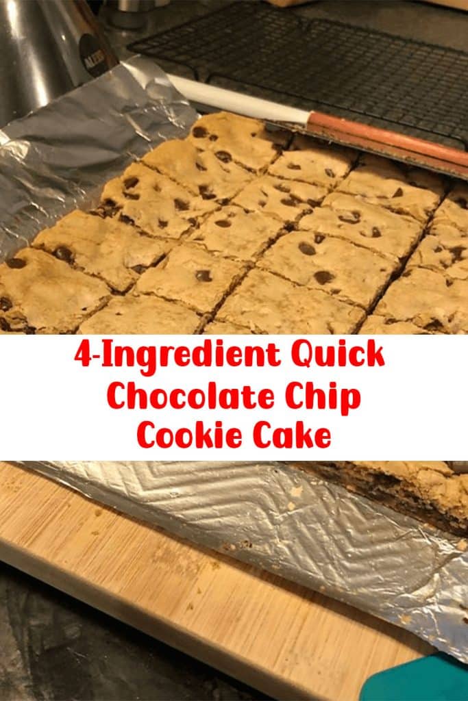 4-Ingredient Quick Chocolate Chip Cookie Cake 3
