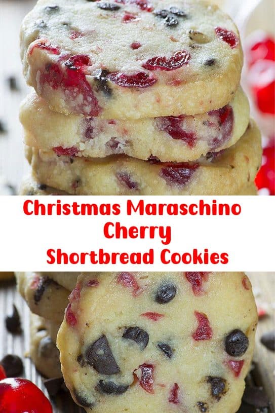 Christmas Maraschino Cherry Shortbread Cookies - the kind of cook recipe