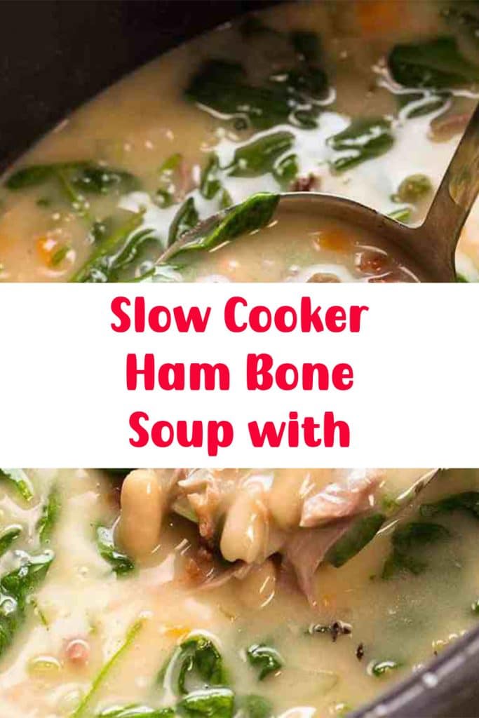 Slow Cooker Ham Bone Soup with 3