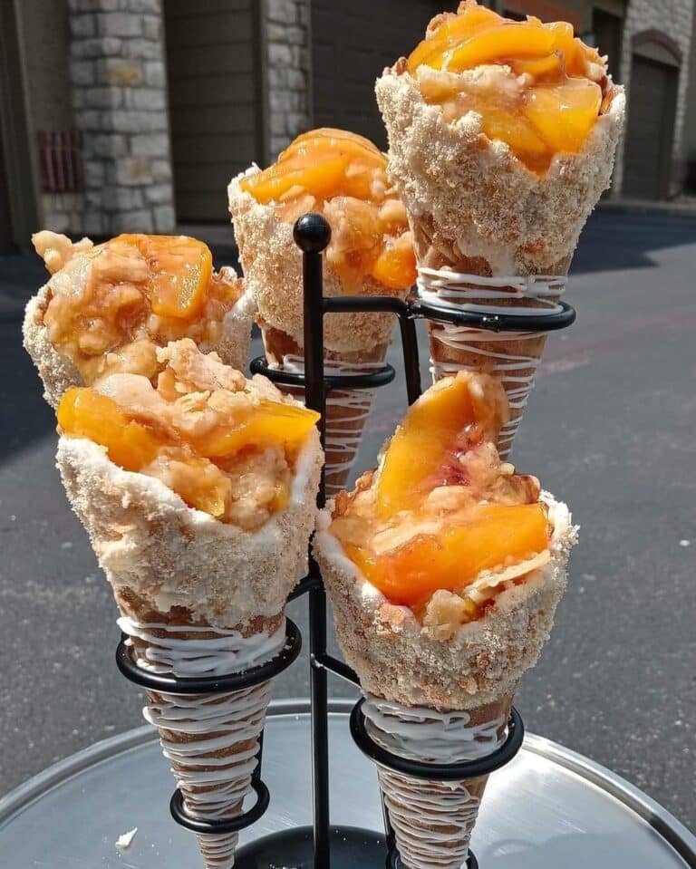 Peach Cobbler Cones