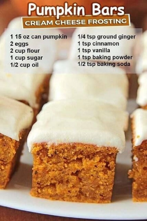 Pumpkin Bars with Cream Cheese Frosting 1