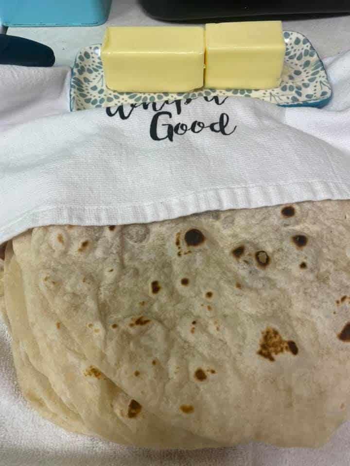 grandma mercie’s flour tortilla with warm melted butter 1