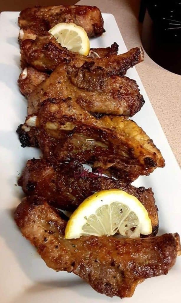 Air fried lemon pepper baby back ribs