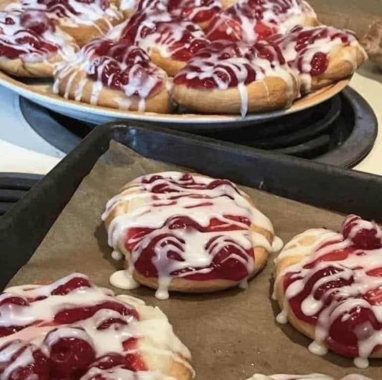 Mini Cherry Cheese Danishes with Sugar Glaze