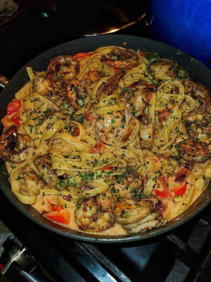 Jerk Shrimp Fettuccine - the kind of cook recipe