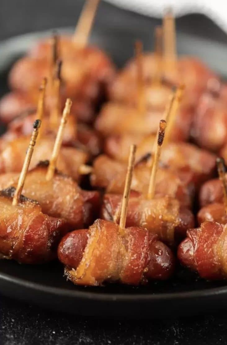 Bacon wrapped little smokies 1