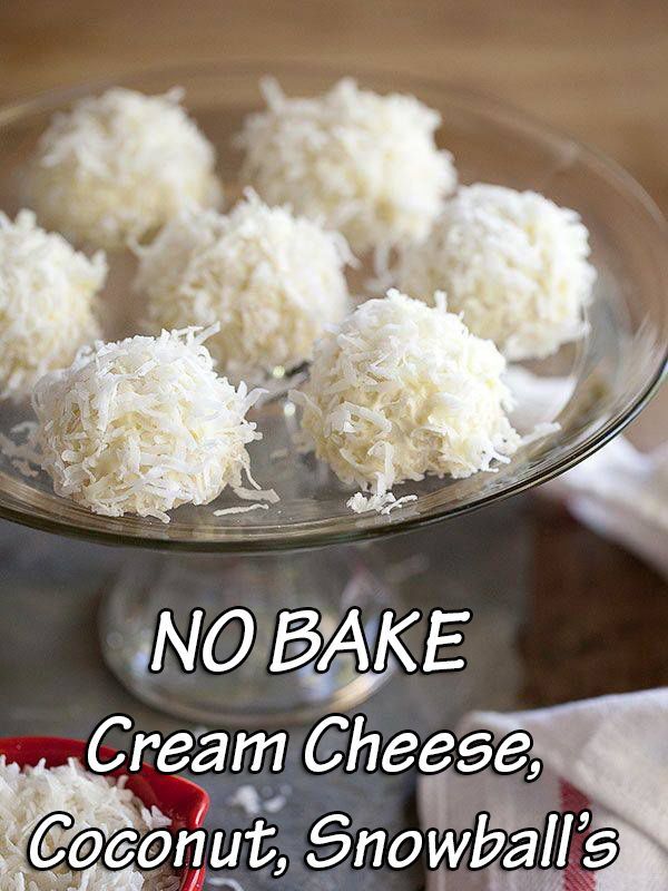 NO BAKE – Cream Cheese, Coconut, Snowball’s 1