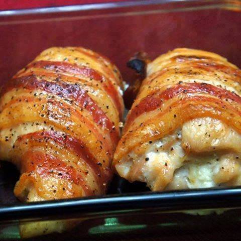 Bacon Wrapped Cream Cheese Stuffed Chicken Breast 1