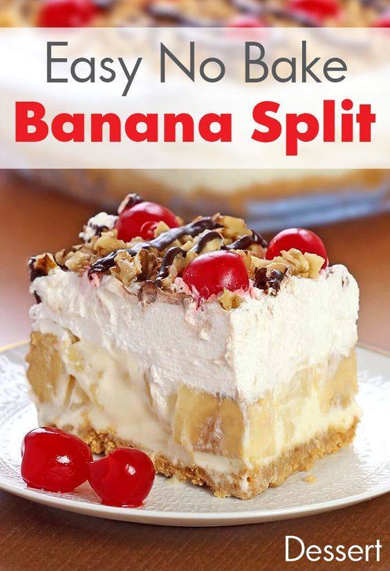 No Bake Banana Split Dessert 1