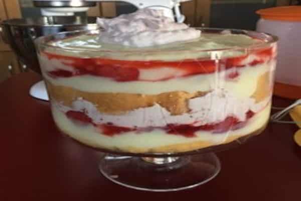 Strawberry Shortcake Punch Bowl Cake 1